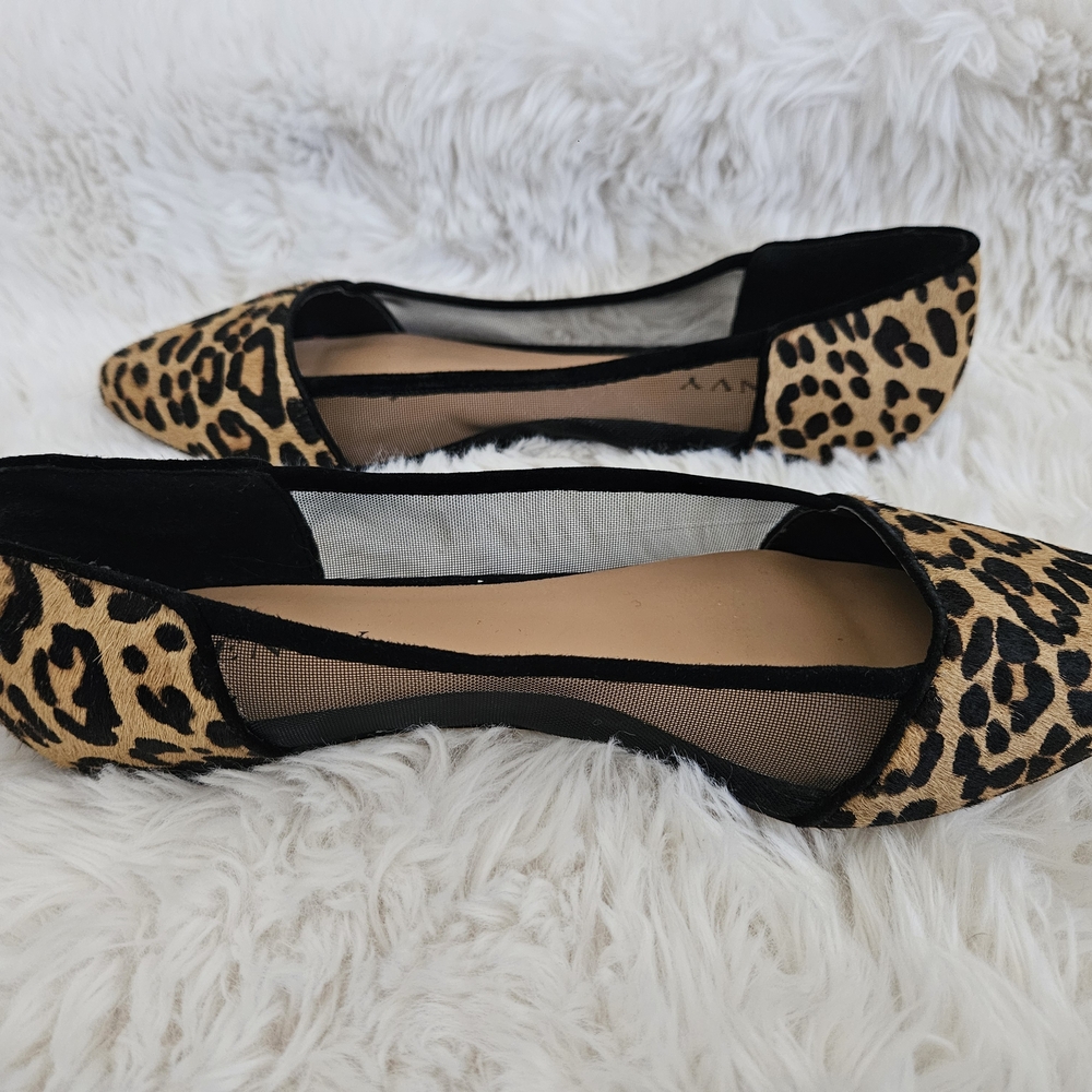 Renvy Leopard Calf Hair Ballet Flats ✨ Size 8.5/9 With Box